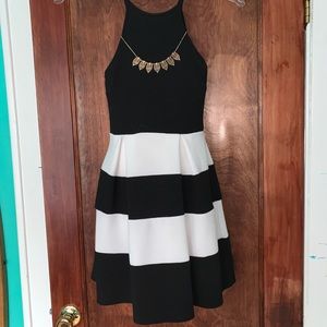 Soprano black and white striped dress